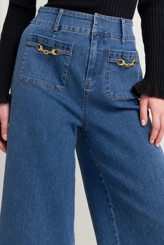 Timeless Blue Denim Pants, view 8 — Soul Flow Apparel