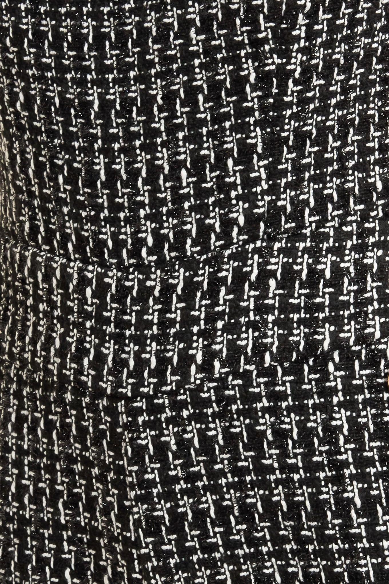 Haute Strapless Tweed Jumpsuit in black, fabric swatch — Soul Flow Apparel