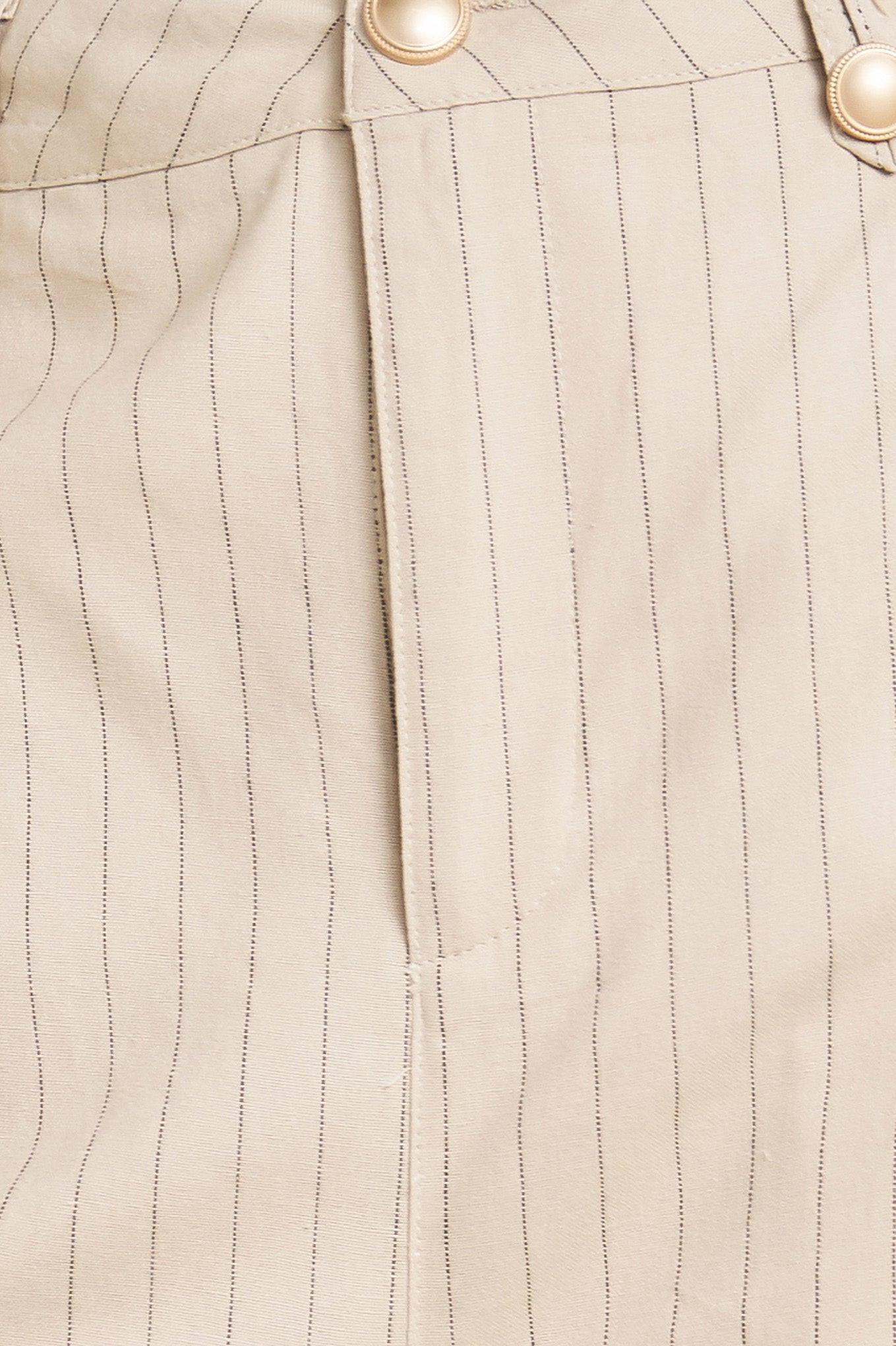 The Boardroom Edit Woven Pants in taupe black, fabric swatch — Soul Flow Apparel