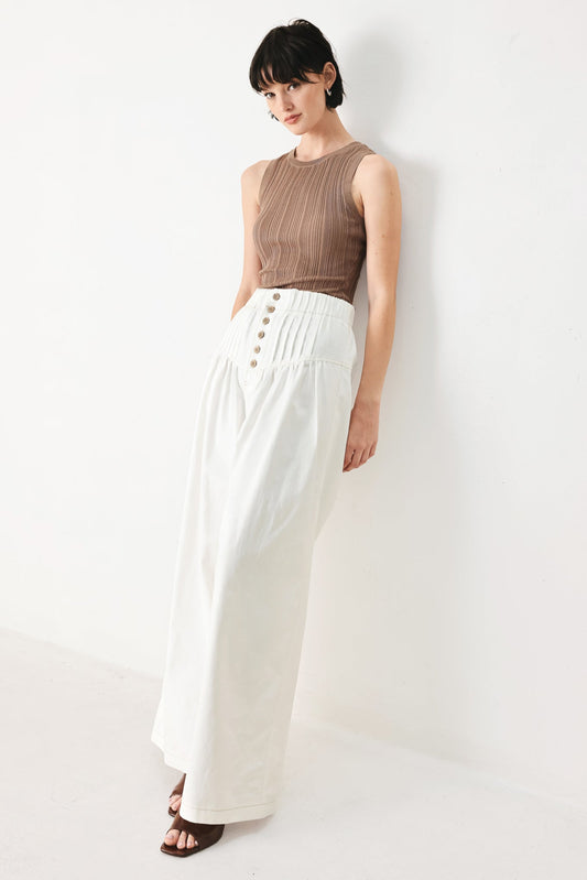Calm Energy Woven Pants in white, view 5 — Soul Flow Apparel