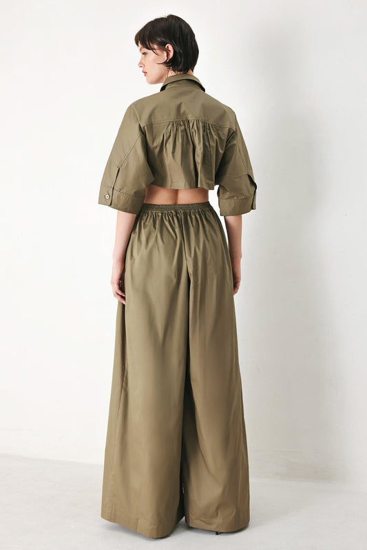 Olive Daydream Woven Jumpsuit, view 8 — Soul Flow Apparel