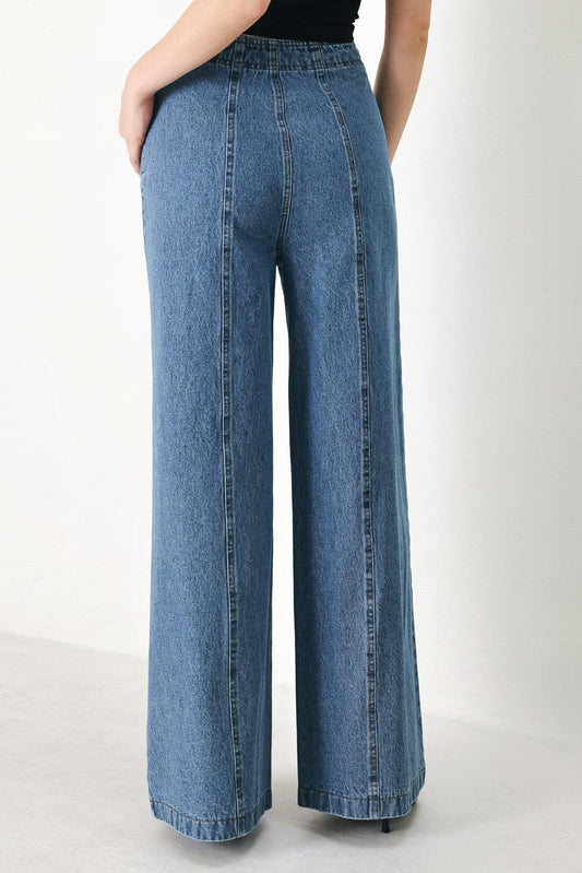 City Armor Denim Pants in indigo, view 5 — Soul Flow Apparel