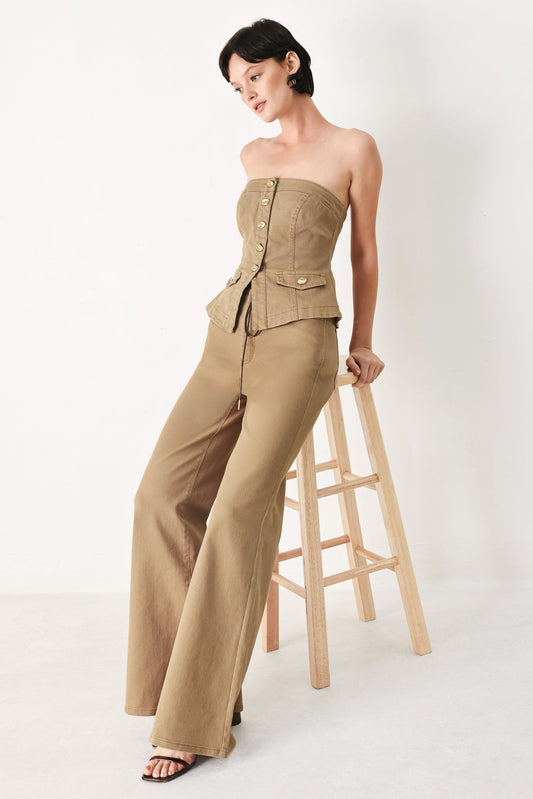 Sahara Soul Woven Pants in khaki, view 3 — Soul Flow Apparel