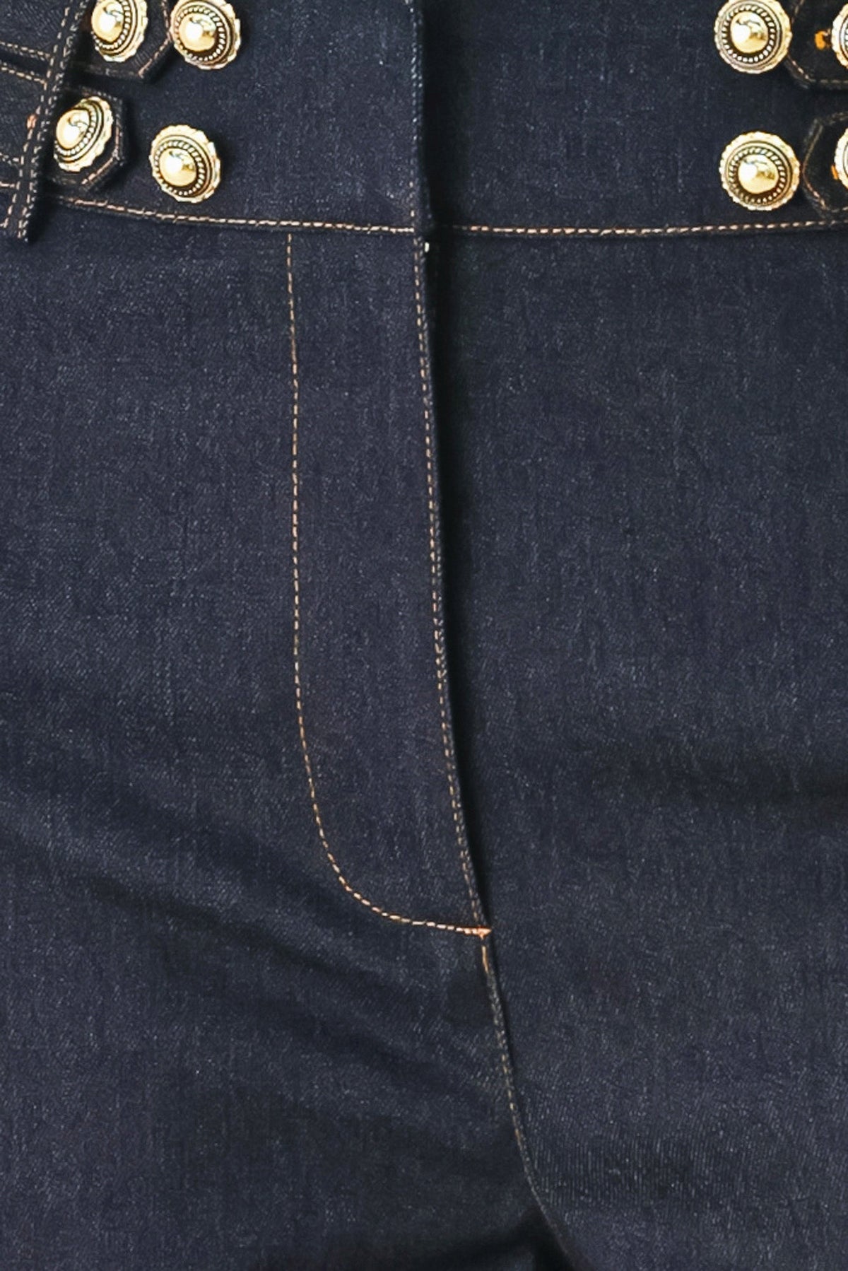 Dark Indigo Denim Pants, fabric swatch — Soul Flow Apparel