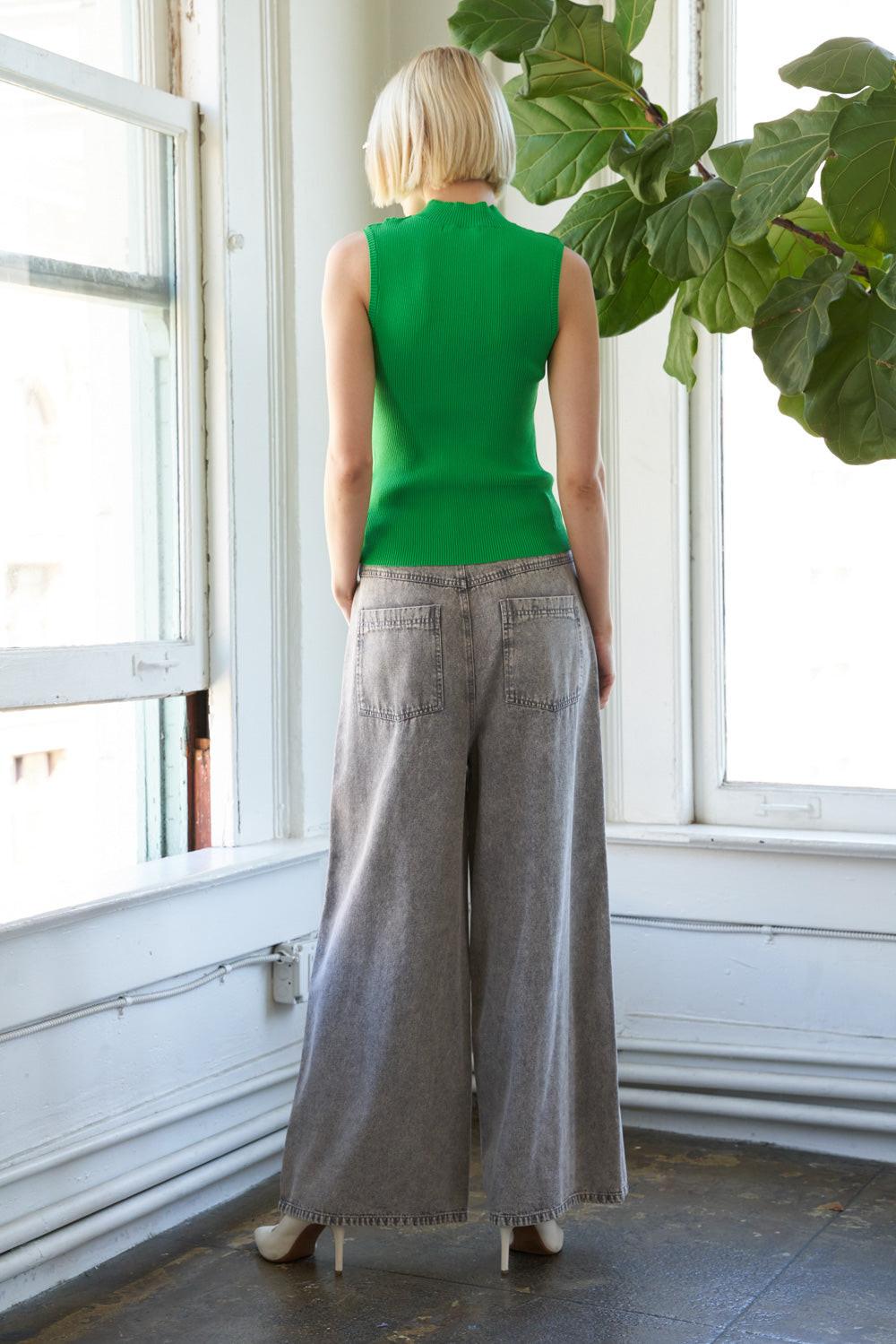 Work in Progress Sweater Top in 20green, view 3 — Soul Flow Apparel