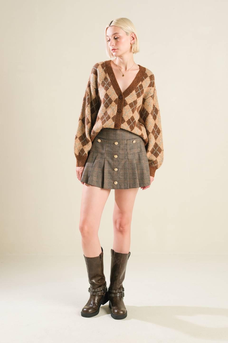 Champagne Coast Sweater Cardigan in brown, view 5 — Soul Flow Apparel