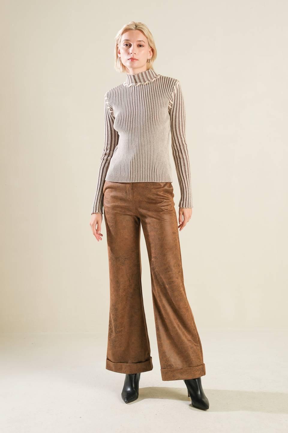 Candid Love Sweater Top in natural brown, view 5 — Soul Flow Apparel