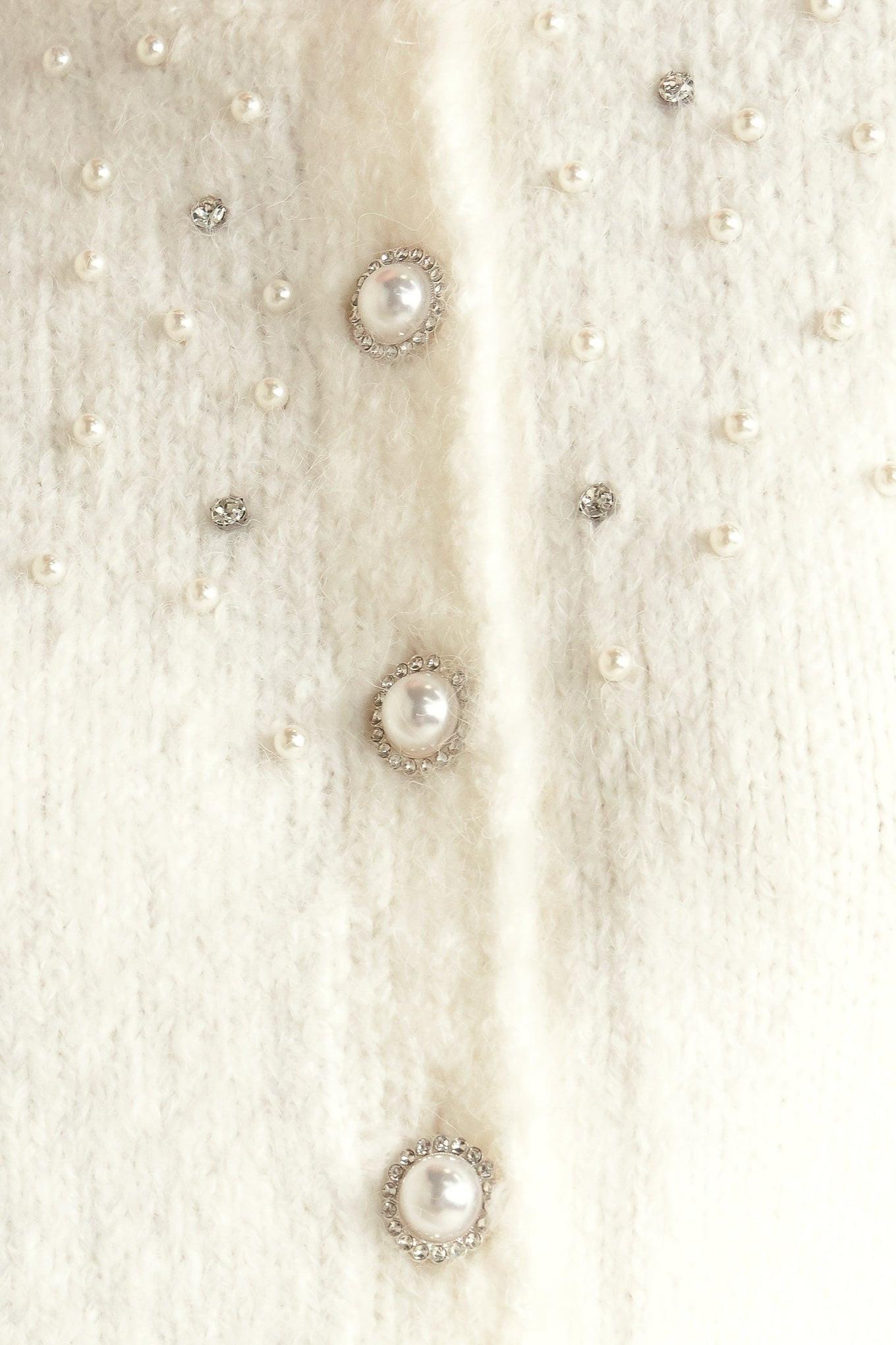 Angel Touch Sweater Knit Cardigan in ivory, fabric swatch — Soul Flow Apparel