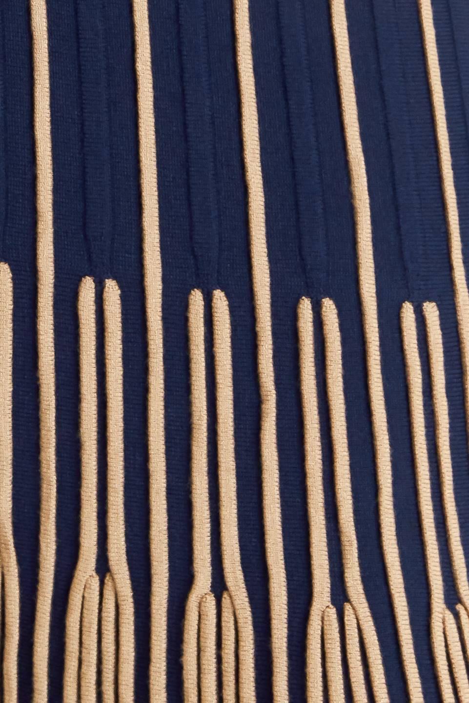 Smooth Weighted Feel Knit Midi Dress in navy taupe, fabric swatch — Soul Flow Apparel