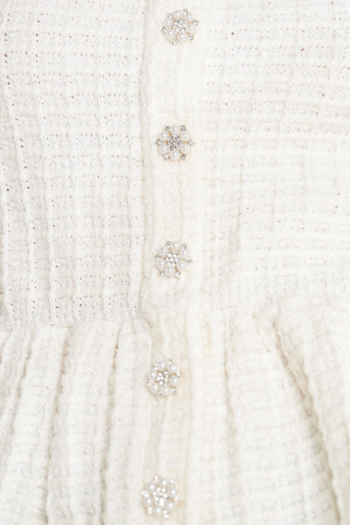 Sunday in Santorini Sweater Knit Top in white, fabric swatch — Soul Flow Apparel
