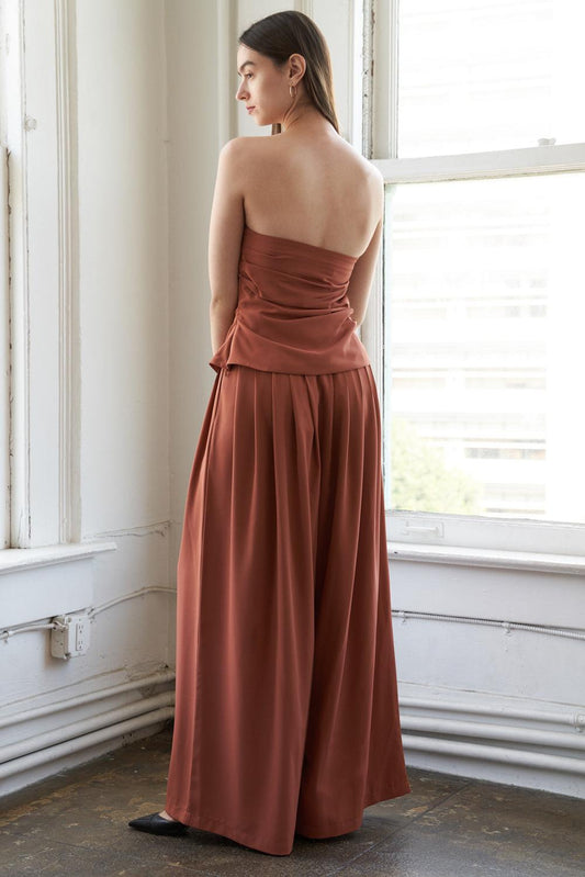Birds Singing Woven Top in rust, view 2 — Soul Flow Apparel