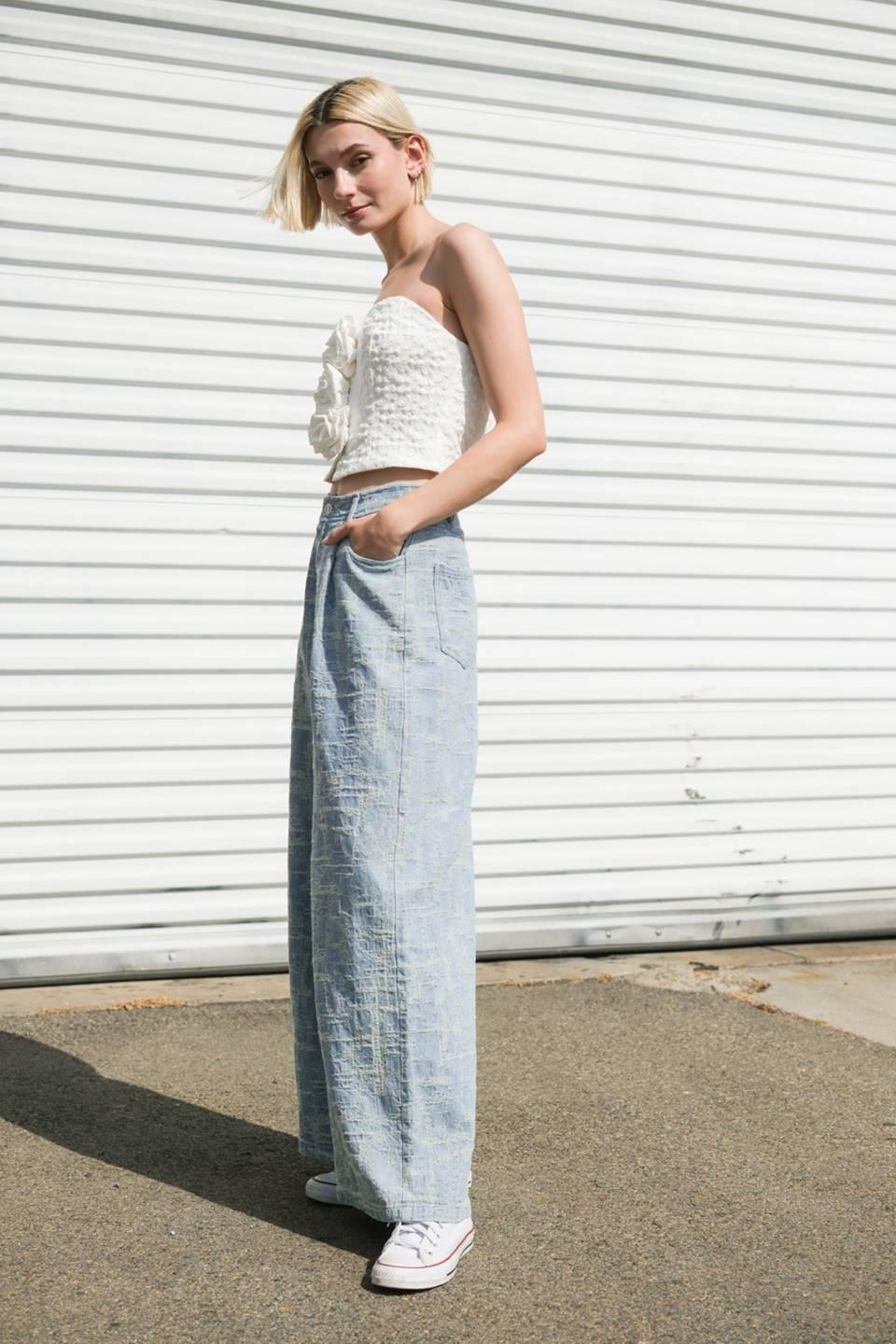 Summery Darling Woven Top in white, view 5 — Soul Flow Apparel