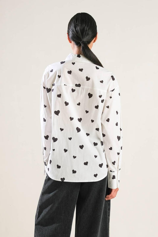 Buy Myself Woven Top in white black, view 2 — Soul Flow Apparel