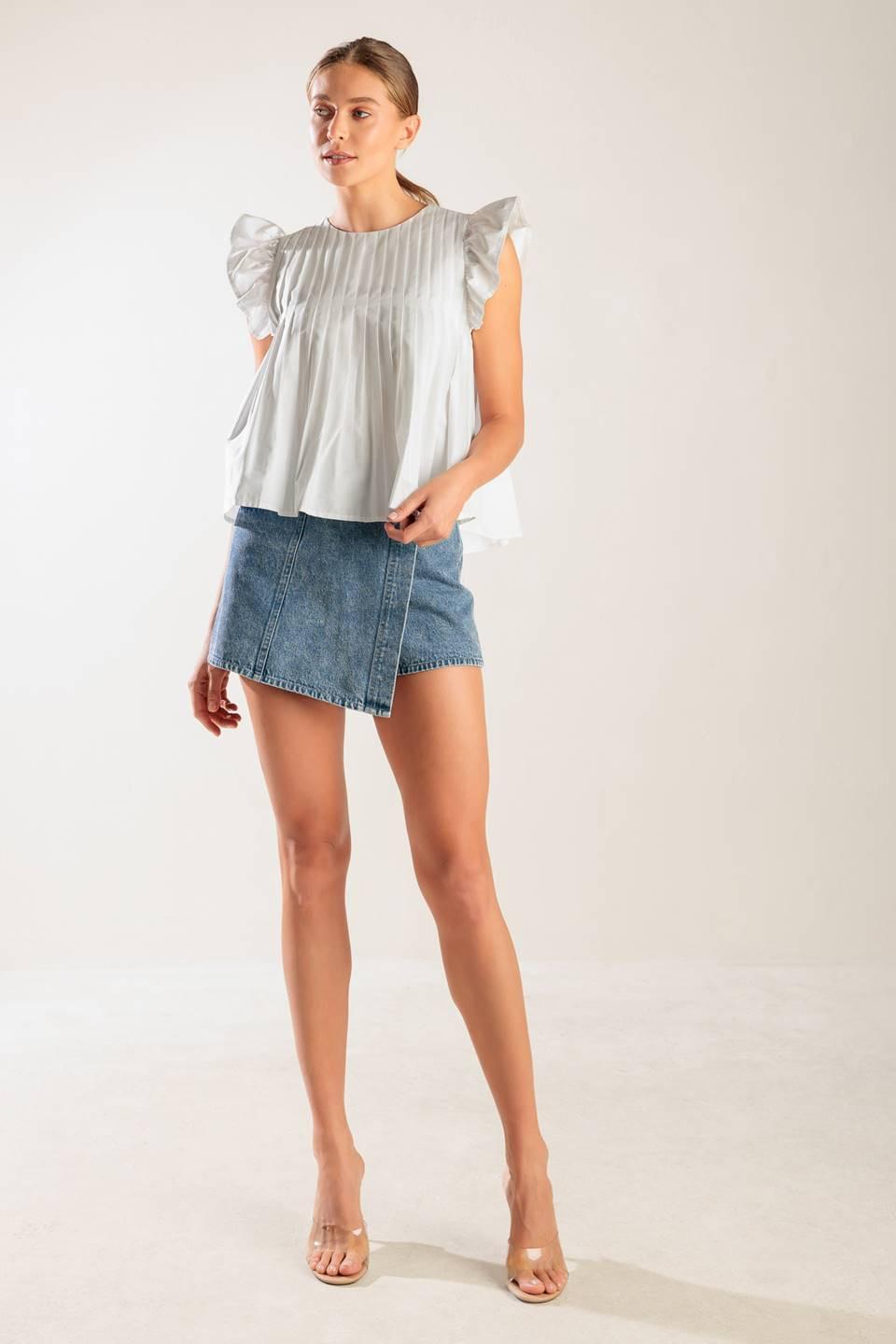 Memories in Focus White Woven Top, view 5 — Soul Flow Apparel