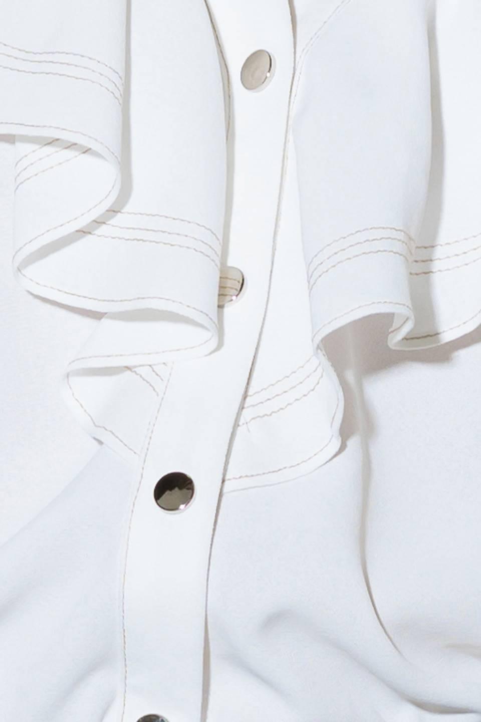 Made for Romance Off White Woven Top in off-white, fabric swatch — Soul Flow Apparel