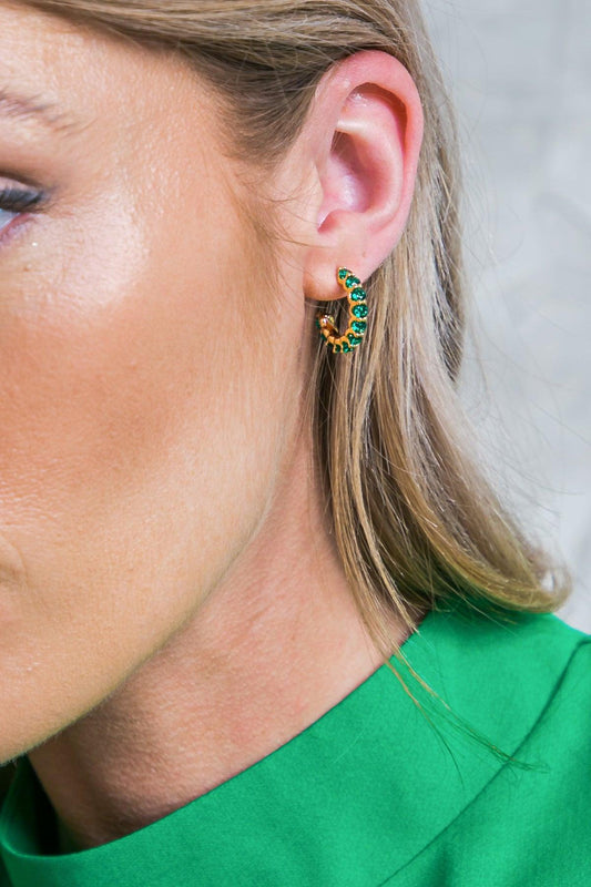 Ruby Hoop Earrings in 925 Sterling Silver with Cubic Zirconia — Soul Flow Apparel