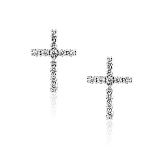 Glitz Cross Stud in silver — Soul Flow Apparel