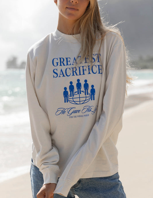 Greatest Sacrifice LS Unisex Tee – Christian T-Shirt