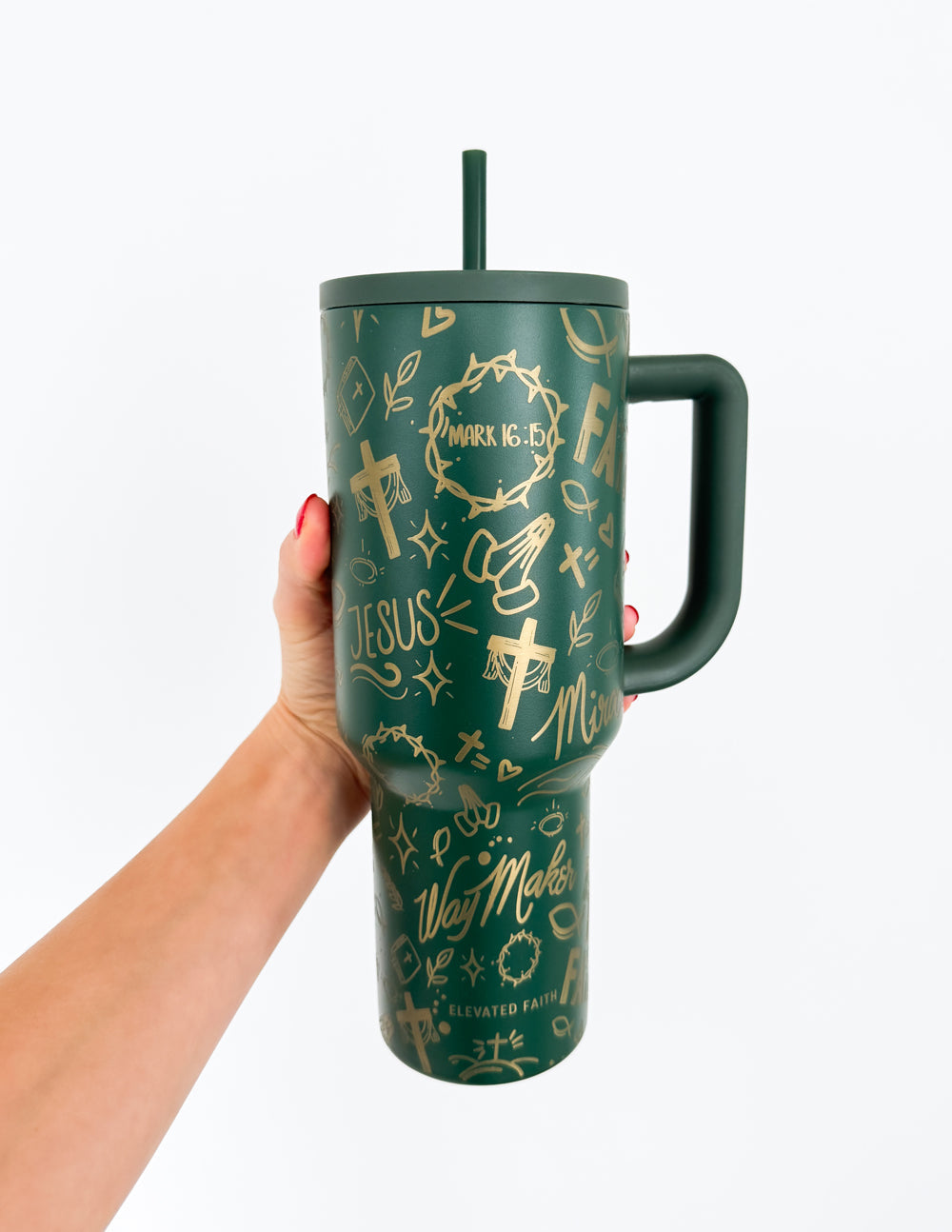 Green Allover Print 40 oz Ascend Tumbler – Christian Tumbler
