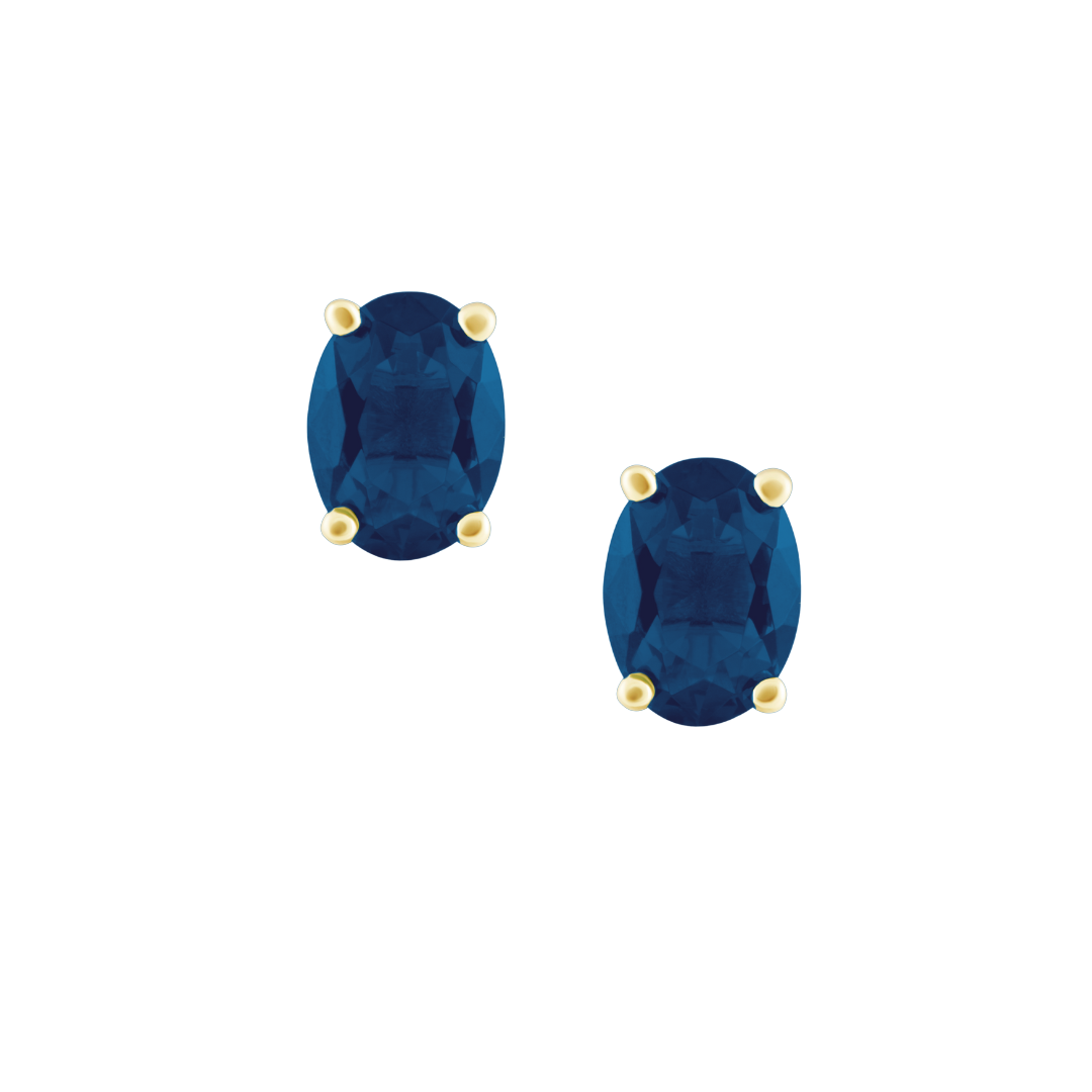 Sapphire Oval Cut Studs, view 35 — Soul Flow Apparel