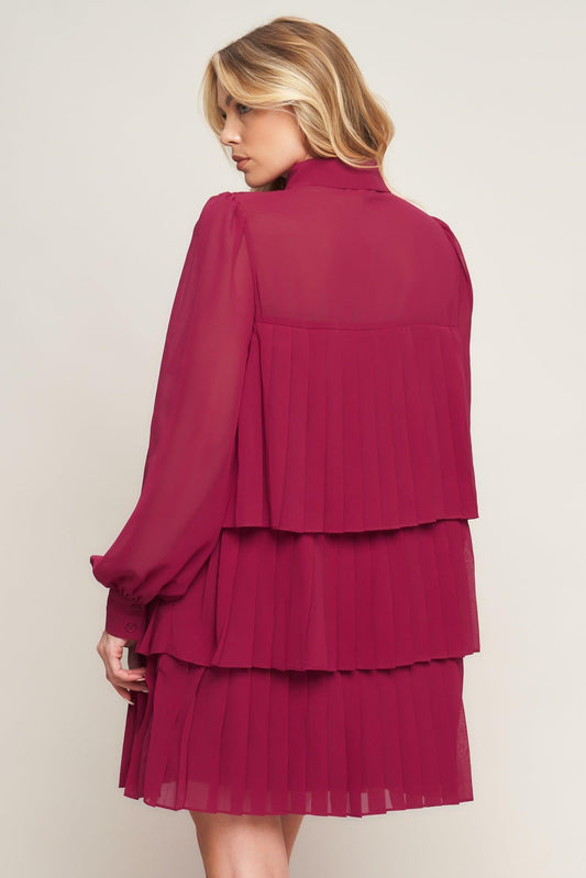 An Absolute Treasure Woven Mini Dress in ruby, view 7 — Soul Flow Apparel