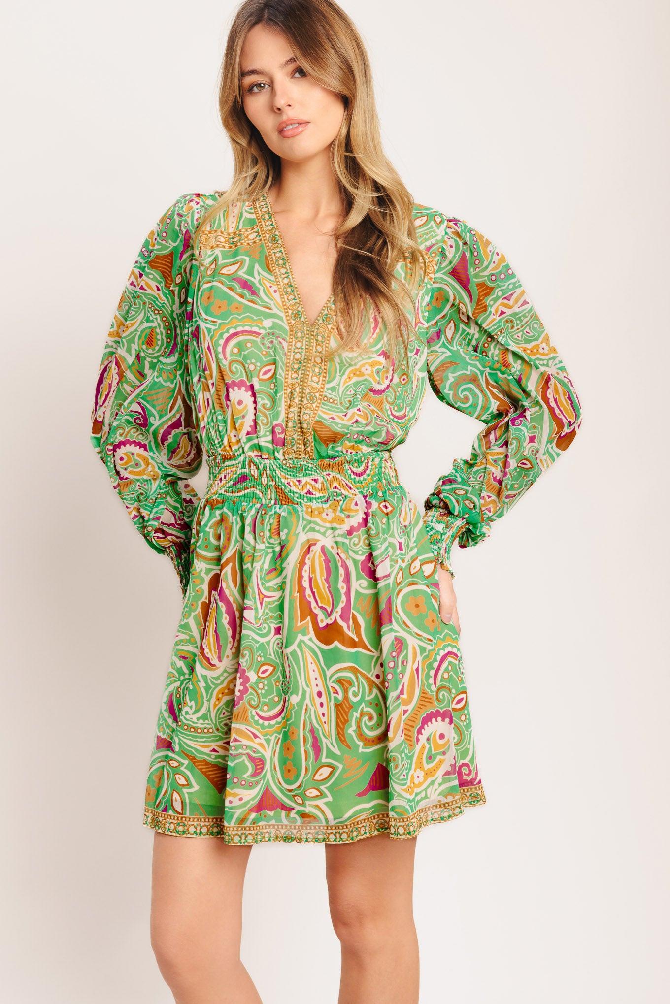 Time Spent Together Woven Mini Dress in sage, view 1 — Soul Flow Apparel