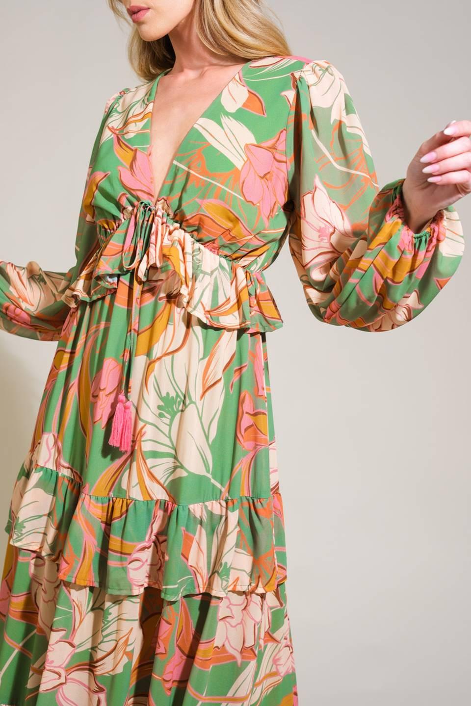 Grace in Every Step Woven Maxi Dress in sage, view 5 — Soul Flow Apparel