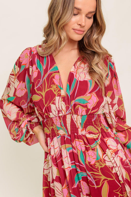 Amazing Presence Woven Maxi Dress in berry, view 4 — Soul Flow Apparel
