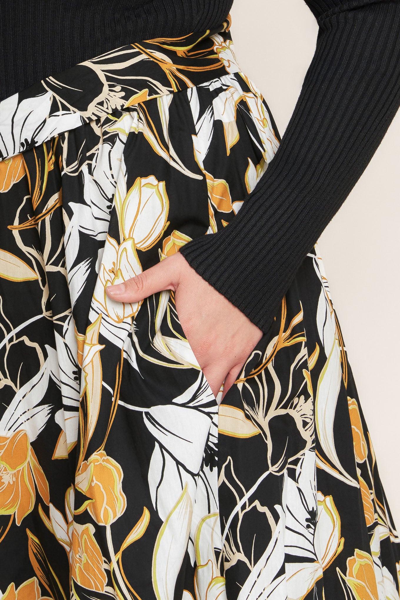 Twist on Timeless Woven Midi Dress in black, view 6 — Soul Flow Apparel