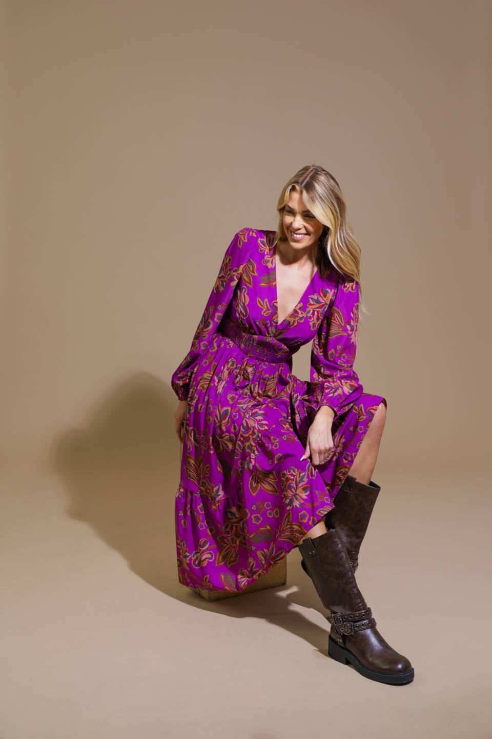 Elegantly Elevated Woven Midi Dress in lavender, view 6 — Soul Flow Apparel