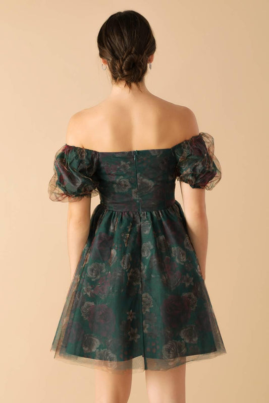 Be Good to Me Woven Organza Dress in teal, view 6 — Soul Flow Apparel