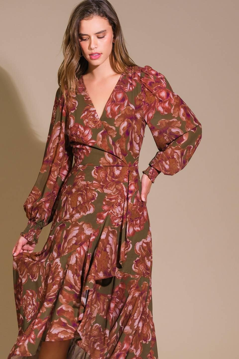 Profound Romance Woven Maxi Dress in olive, view 6 — Soul Flow Apparel