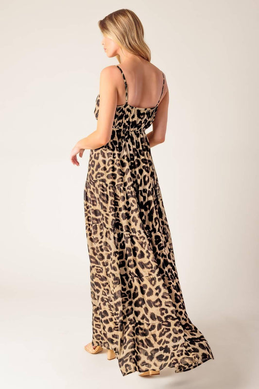 Beach Bum Leopard Woven Maxi Dress, view 8 — Soul Flow Apparel