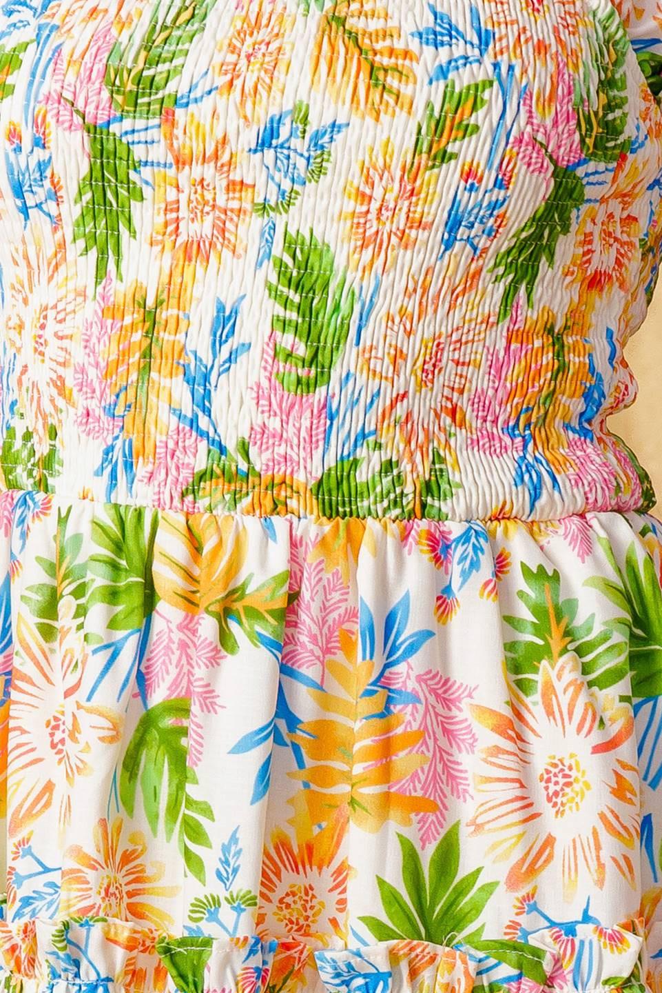 Secret Crush Woven Mini Dress in ivory orange, fabric swatch — Soul Flow Apparel