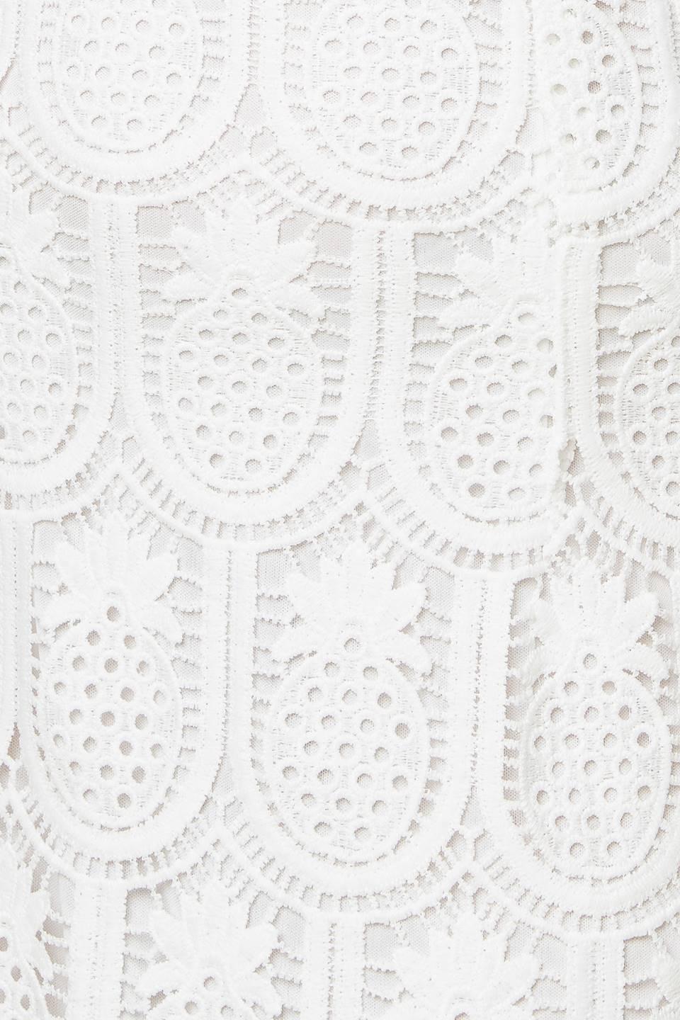 Loving Mentality White Woven Lace Midi Dress in off-white, fabric swatch — Soul Flow Apparel