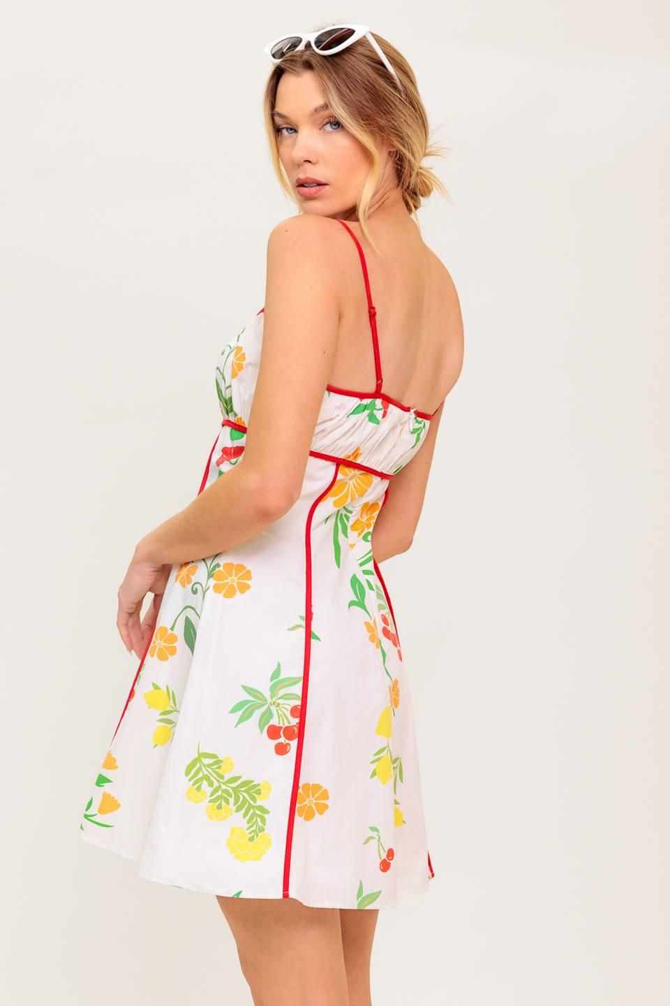 Heart of Gold Woven Mini Dress in ivory red, view 8 — Soul Flow Apparel