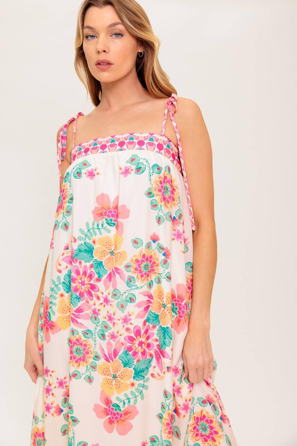 Summer Glow Ivory Woven Maxi Dress, view 5 — Soul Flow Apparel