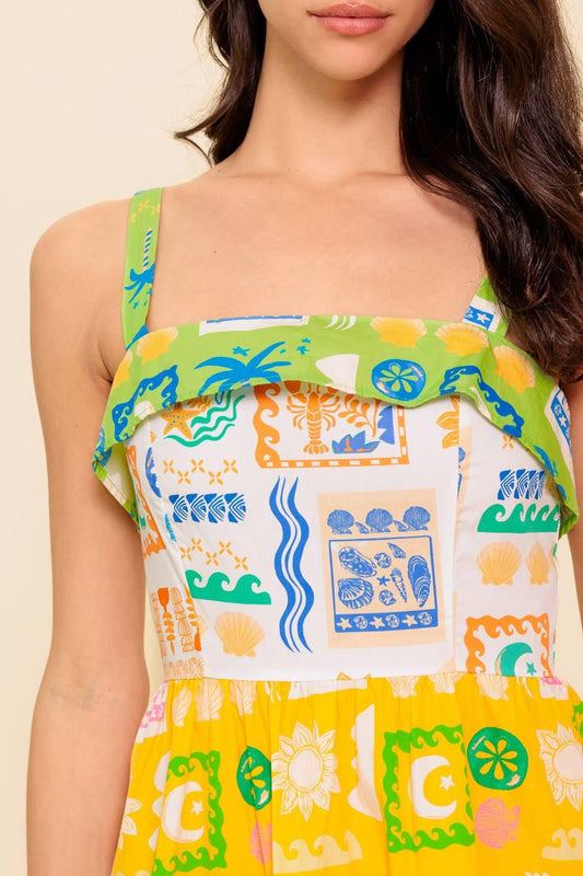 Out of Office Green Woven Mini Dress in ivory, view 4 — Soul Flow Apparel