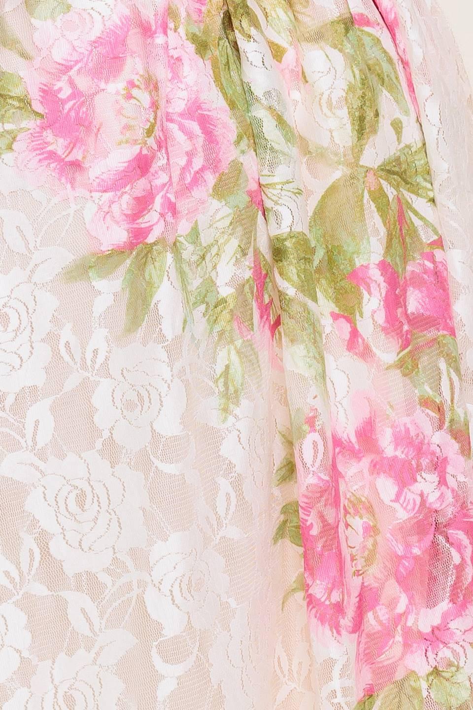 Botanical Dream Woven Lace Maxi Dress in ivory, fabric swatch — Soul Flow Apparel