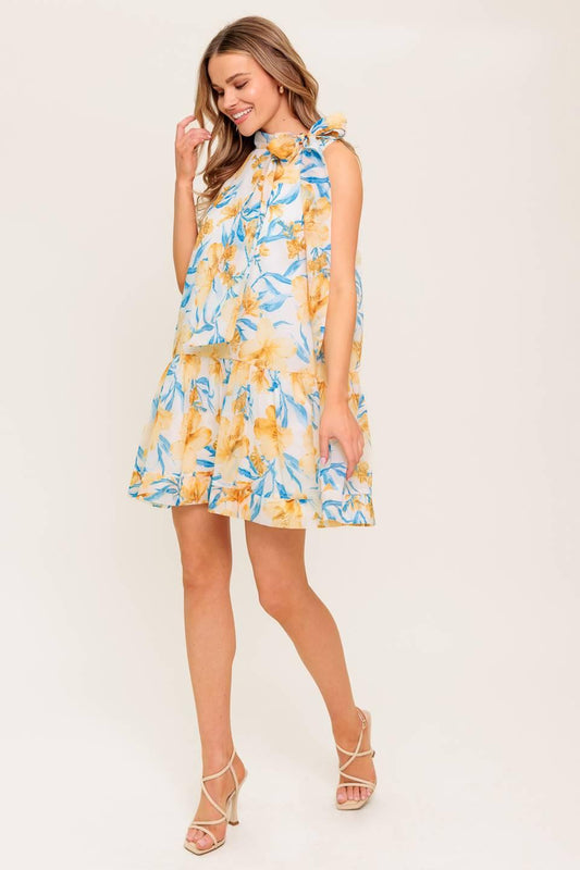 Summer Spell Ivory Woven Mini Dress, view 6 — Soul Flow Apparel