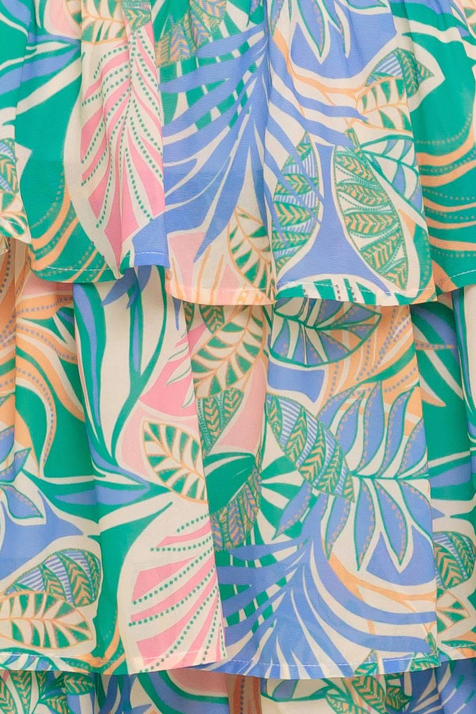 Cabana Dreams Woven Midi Dress in green periwinkle, fabric swatch — Soul Flow Apparel