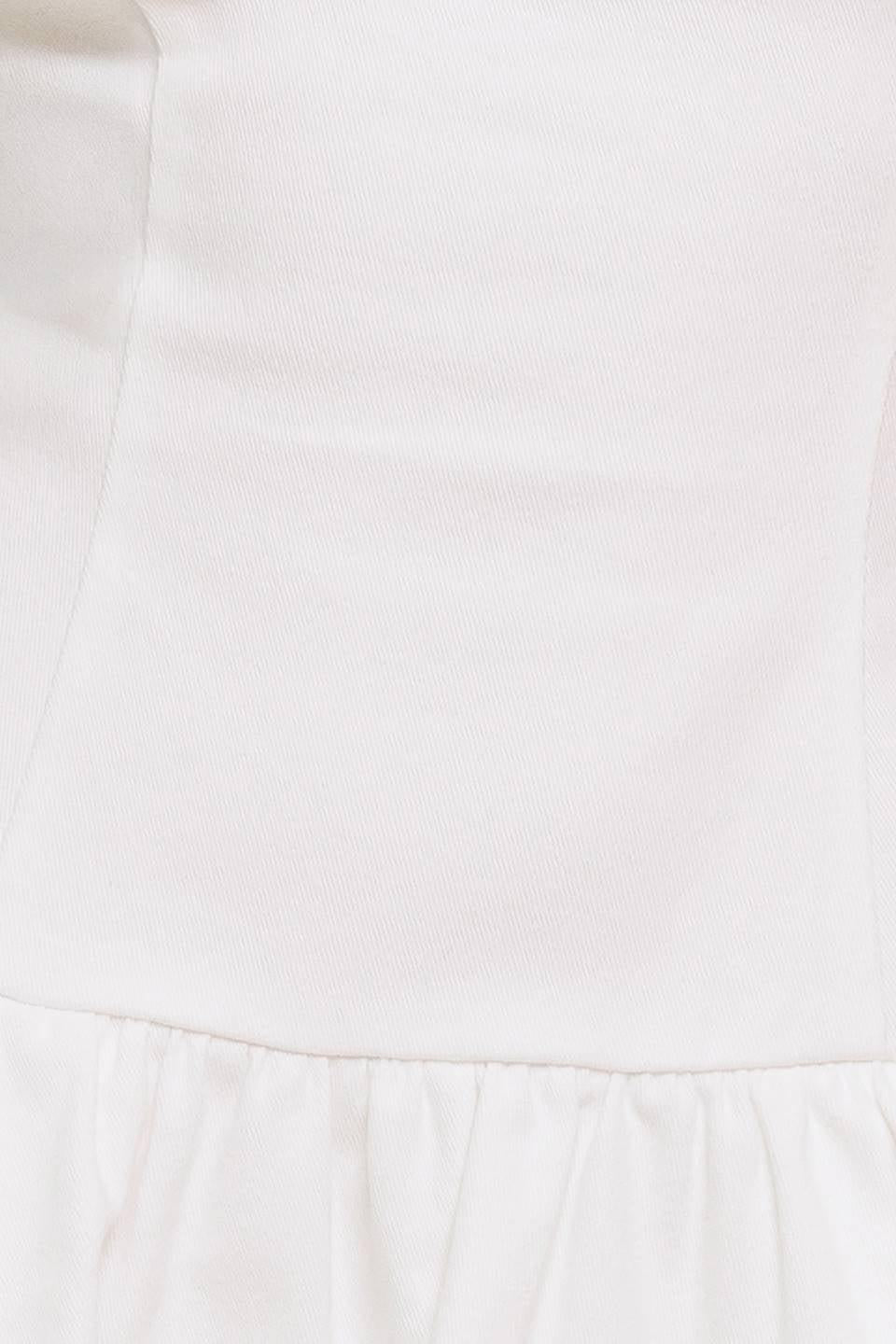 Twilight Wish Woven Twill Mini Dress in white denim, fabric swatch — Soul Flow Apparel