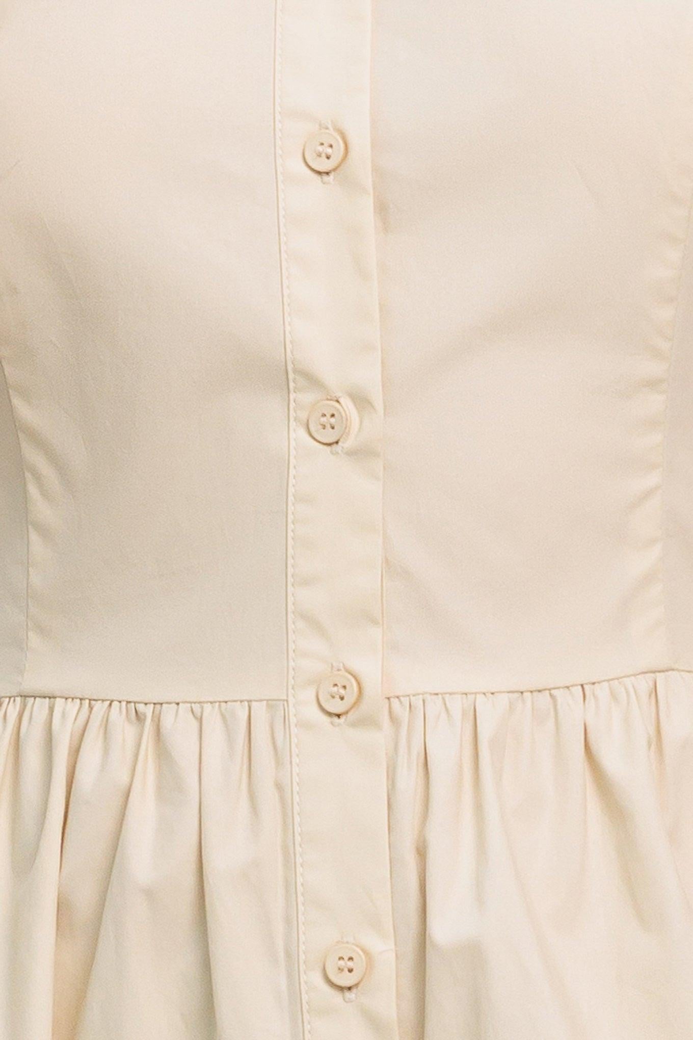 Worth the Wait Woven Midi Dress in beige, fabric swatch — Soul Flow Apparel