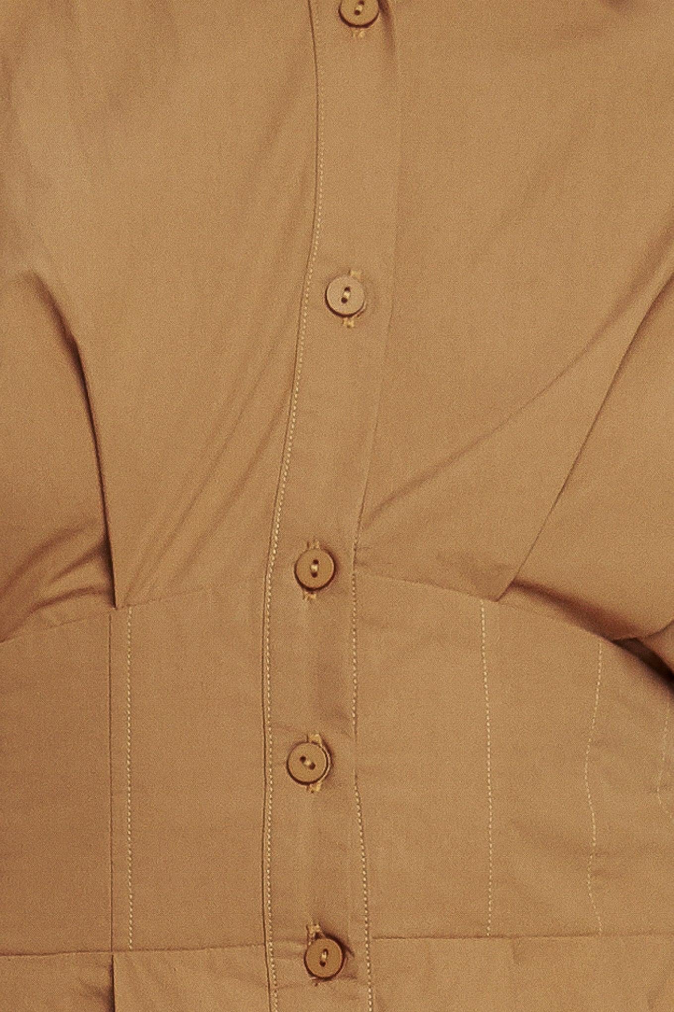 Love You More Woven Midi Dress in caramel, fabric swatch — Soul Flow Apparel