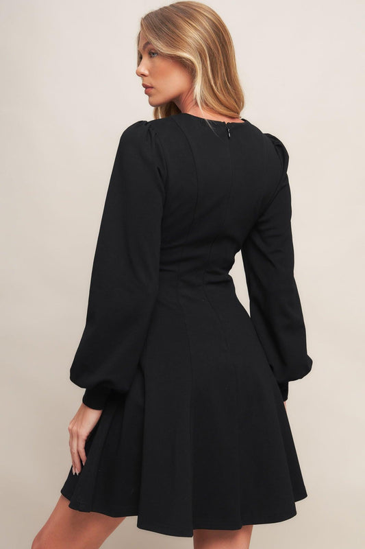 Black Swan Heavy Knit Mini Dress, view 7 — Soul Flow Apparel
