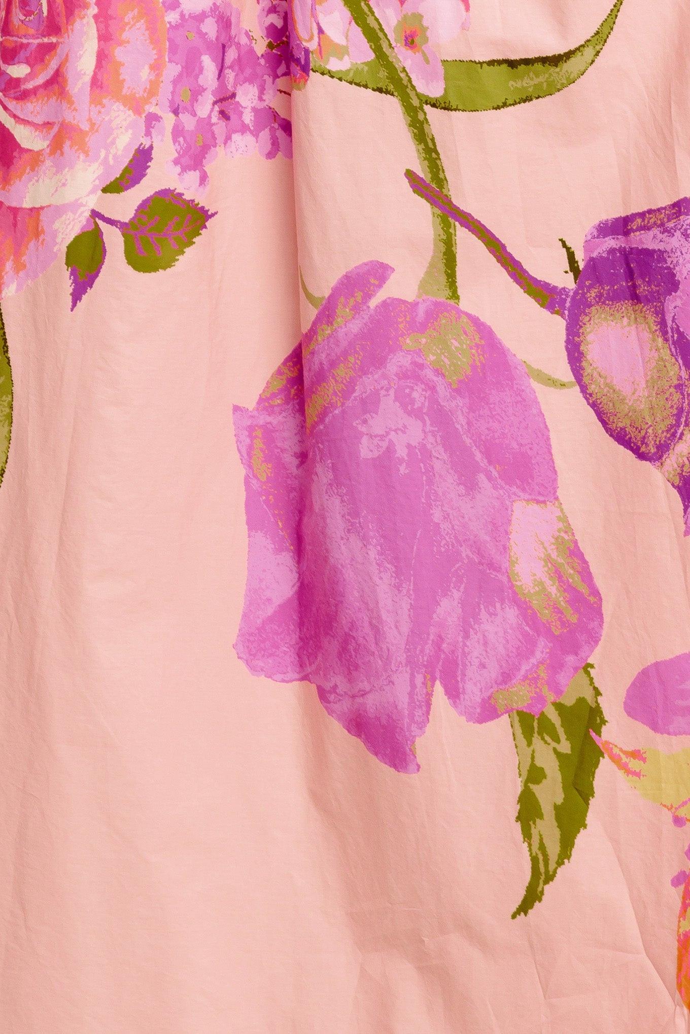Rose Serenade Woven Maxi Dress in light pink, fabric swatch — Soul Flow Apparel