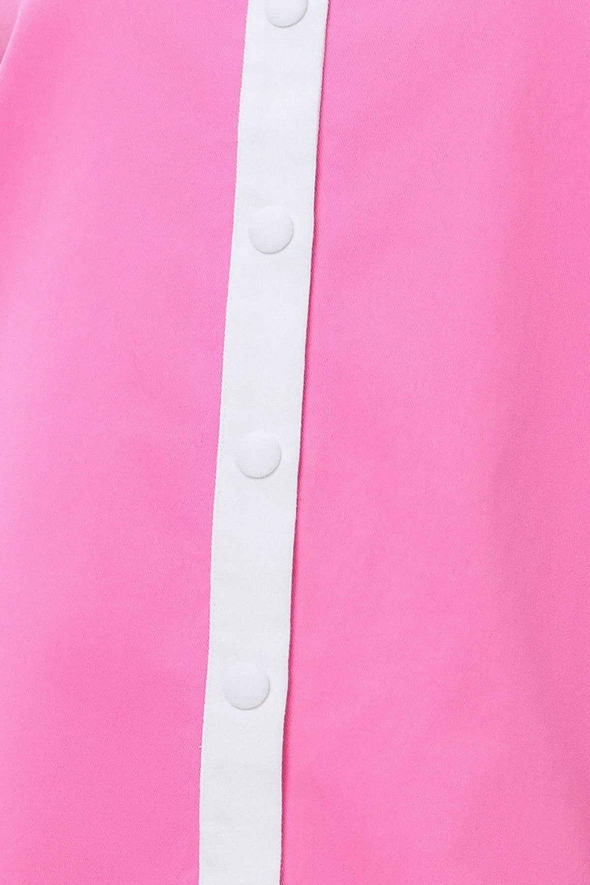 Barbie Shift Woven Mini Dress in pink, fabric swatch — Soul Flow Apparel