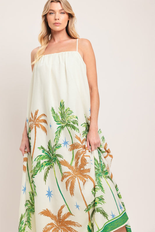 Caribbean Breeze Woven Maxi Dress in ivory, view 5 — Soul Flow Apparel