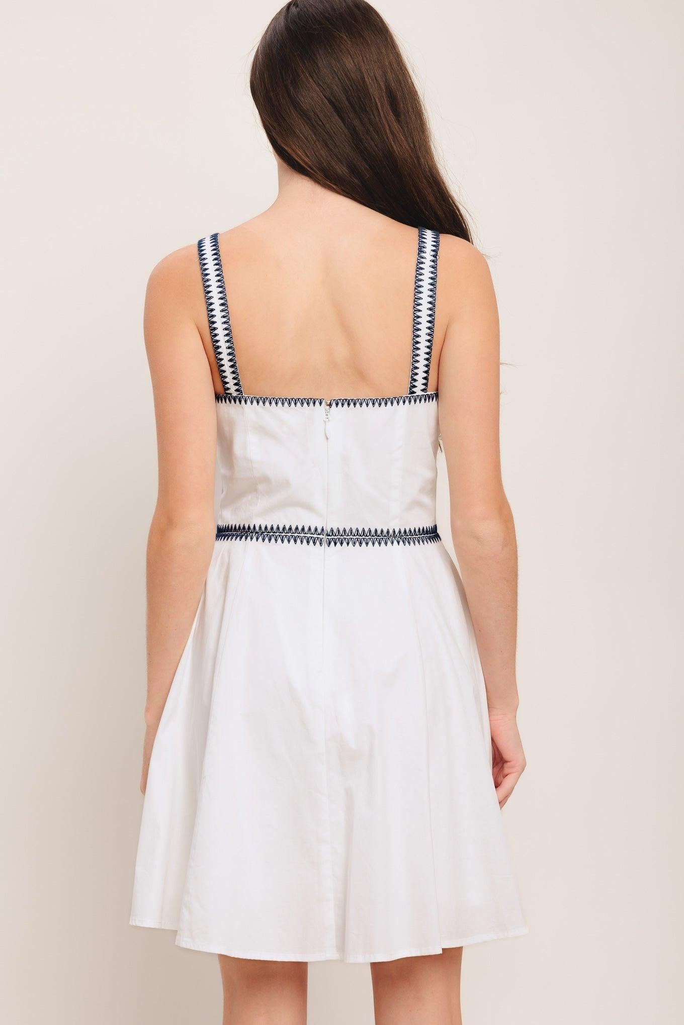 Sharp Summer Woven Mini Dress in off-white, view 6 — Soul Flow Apparel