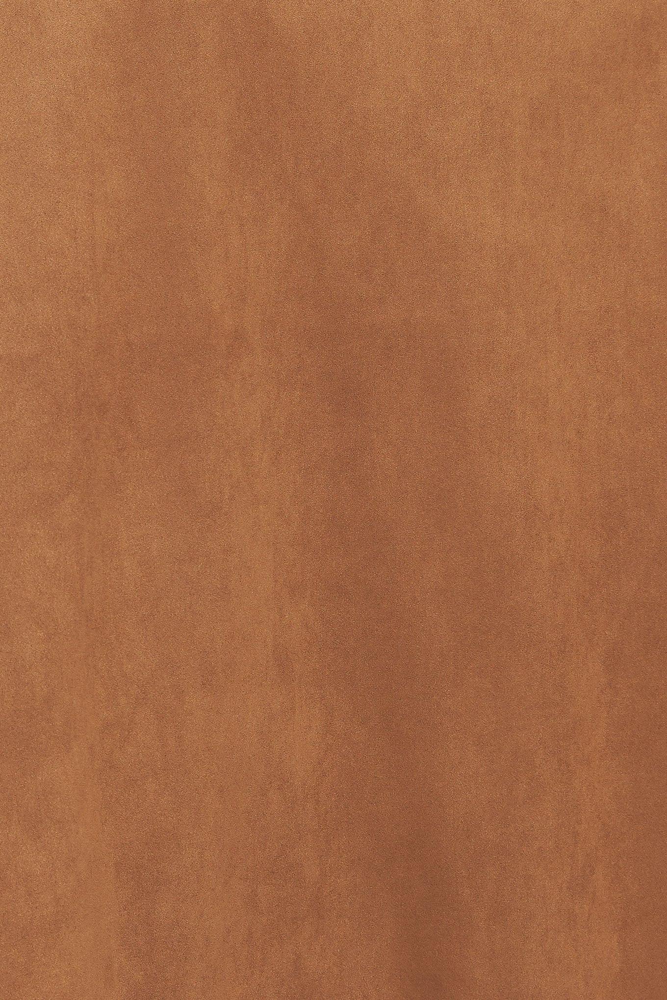 Desert Flower Faux Suede Top in camel, fabric swatch — Soul Flow Apparel